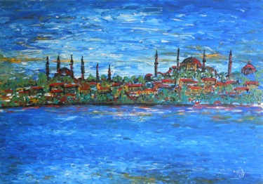 Картина под названием "istanbul.jpg" - Zafer Caglarca, Подлинное произведение искусства, Масло