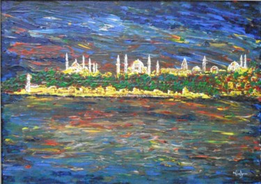 Pittura intitolato "istanbul" da Zafer Caglarca, Opera d'arte originale, Olio