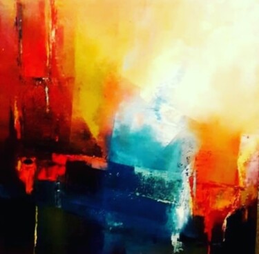 Malerei mit dem Titel "Esprit du feu" von Zahia Hachache  Artiste-Peintre, Original-Kunstwerk, Öl
