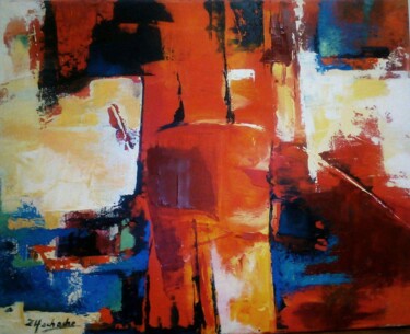 Painting titled "Puissance" by Zahia Hachache  Artiste-Peintre, Original Artwork, Oil