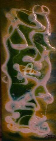 Peinture intitulée "Guerre des verts" par Zahia, Œuvre d'art originale