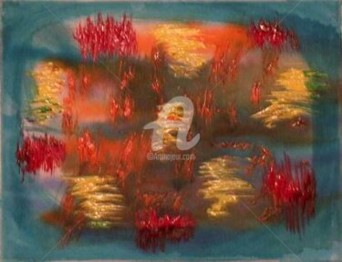Peinture intitulée "Interferences" par Zahia, Œuvre d'art originale