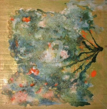 Peinture intitulée "Arbre de paix" par Zahia, Œuvre d'art originale