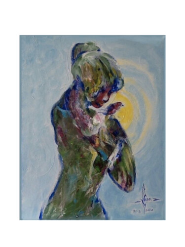 Pittura intitolato "Tendresse" da Zahid Khan, Opera d'arte originale, Acrilico