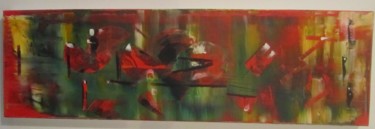 Peinture intitulée "vert et rouge" par Z.Akli, Œuvre d'art originale