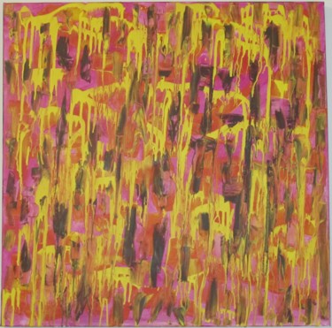 Peinture intitulée "jaune musicale" par Z.Akli, Œuvre d'art originale