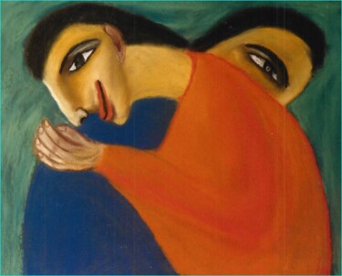 Disegno intitolato "Embrassade" da Zahra Sarah Toughrai, Opera d'arte originale, Pastello