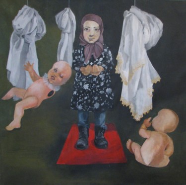 Peinture intitulée "Silencieuses N° 4" par Zahra Zeinali, Œuvre d'art originale, Acrylique
