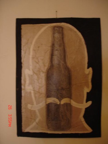 Peinture intitulée "Téte de bouteille" par Zahti, Œuvre d'art originale