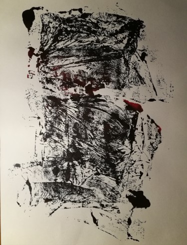 Peinture intitulée "Empreinte mouvement…" par Elisabeth Celle, Œuvre d'art originale, Encre