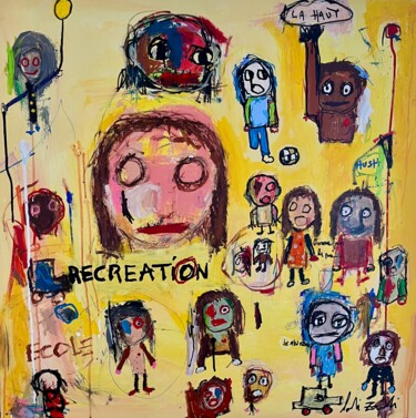 Pintura intitulada "RECREATION" por Larbi Zaidi, Obras de arte originais, Acrílico