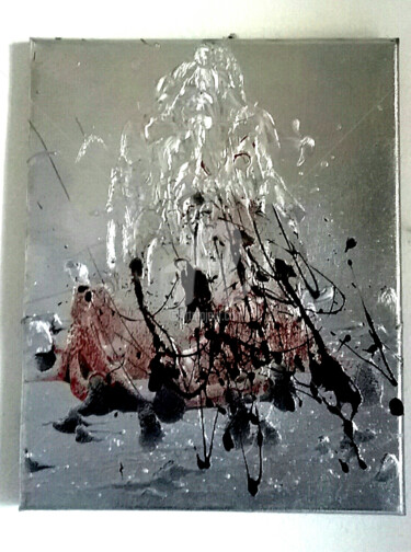Painting titled "of silver drops" by Zai Boris, Original Artwork, Acrylic