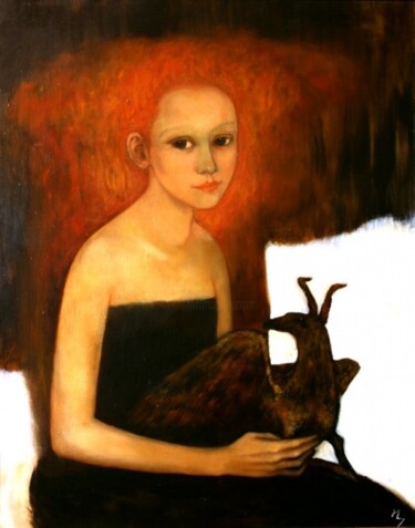 Картина под названием "Рыжая фея с летающе…" - Зайцева Ирина Евгеньевна, Подлинное произведение искусства, Другой