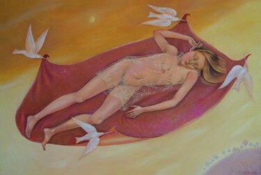 Картина под названием "Сон летящий" - Зайцева Ирина Евгеньевна, Подлинное произведение искусства, Масло