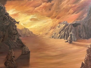 Painting titled "'Leveled Skies' / '…" by Zajtra, Original Artwork, Oil
