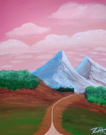 Peinture intitulée "Mountain walk" par Zakaria Aboukhriss, Œuvre d'art originale, Acrylique