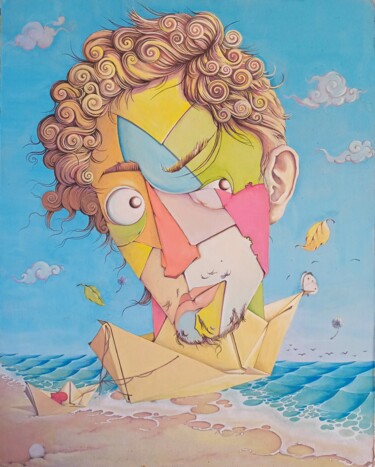 Peinture intitulée "Sindbad the lover" par Zakarie Benhammada, Œuvre d'art originale, Gouache