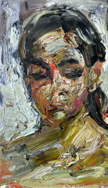 Pittura intitolato "Portrait of a Girl" da Zakhar Shevchuk, Opera d'arte originale, Olio Montato su Telaio per barella in le…