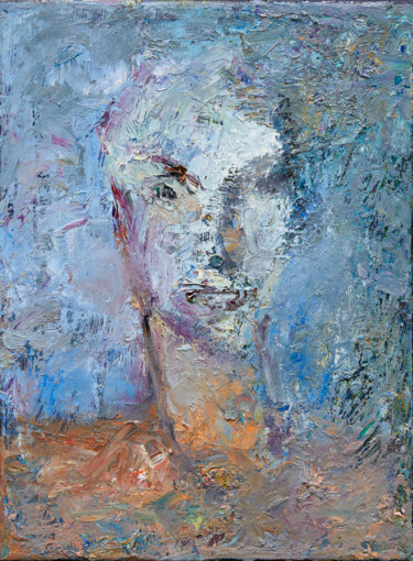 Schilderij getiteld "The Portrait" door Zakhar Shevchuk, Origineel Kunstwerk, Olie Gemonteerd op Frame voor houten brancard