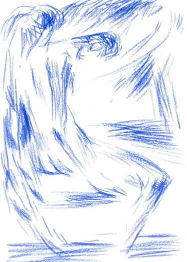 Drawing titled "The Thinker" by Zakhar Shevchuk, Original Artwork, Pastel