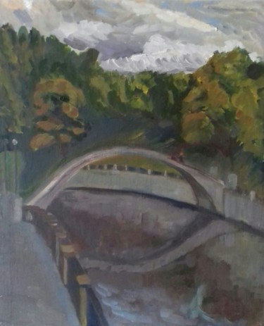 Картина под названием "Мост" - Анастасия Захарова, Подлинное произведение искусства, Масло