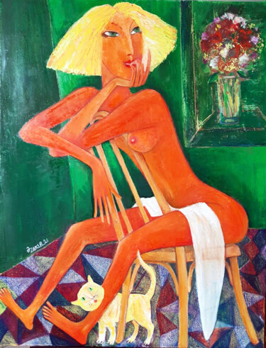 Pintura intitulada "Blondes" por Zakir, Obras de arte originais, Óleo