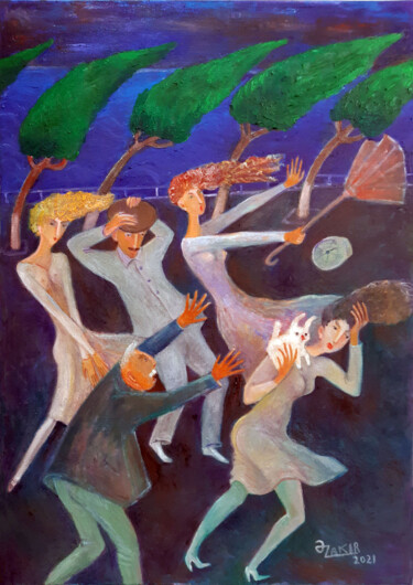 Pittura intitolato "South wind 2021year…" da Zakir, Opera d'arte originale, Olio