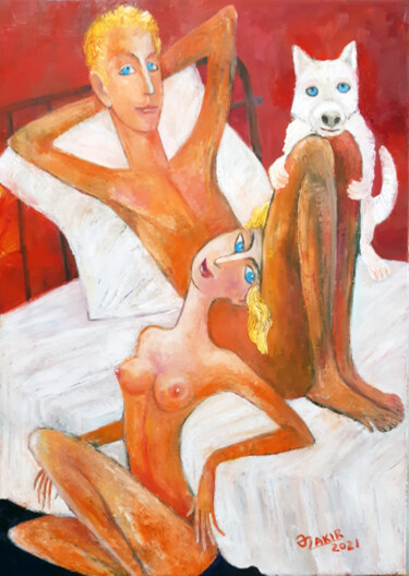 "Husky and his frien…" başlıklı Tablo Zakir tarafından, Orijinal sanat, Petrol