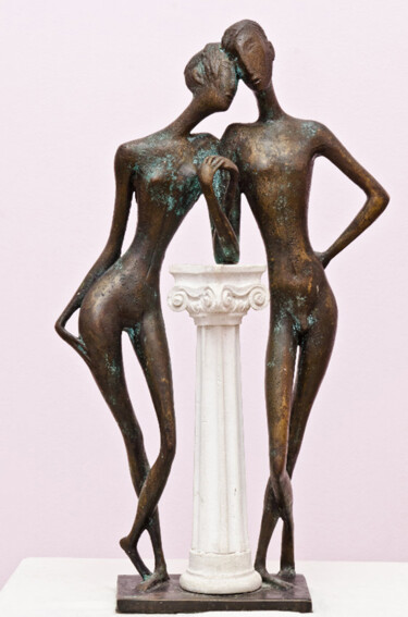 Sculpture titled "Tenderness" by Zakir, Original Artwork, Bronze