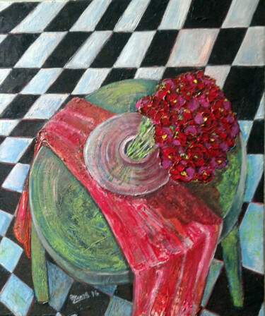 Картина под названием "ROUND TABLE" - Zakir, Подлинное произведение искусства, Масло