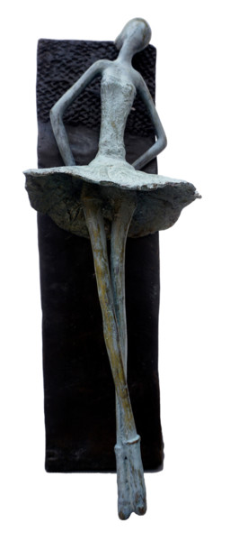 Sculpture titled "Danseuse adossée" by Zako, Original Artwork, Bronze