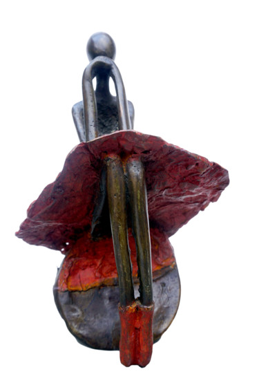 Sculpture titled "Danseuse assise" by Zako, Original Artwork, Bronze