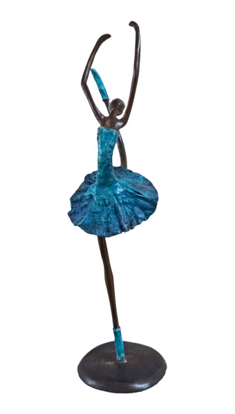 Sculpture titled "Danseuse bleue" by Zako, Original Artwork, Bronze