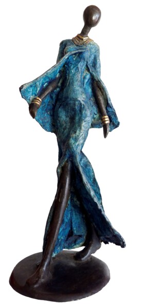 Escultura titulada "L'élégante de Ouaga." por Zako, Obra de arte original, Bronce