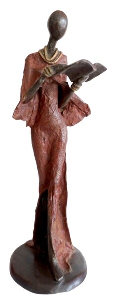 Sculpture titled "Lire pour avancer" by Zako, Original Artwork, Bronze