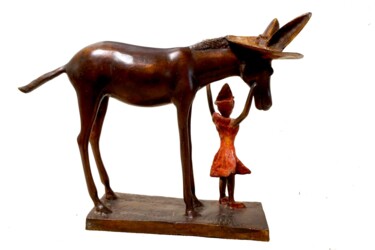 Sculpture titled "Mon ami le grand ân…" by Zako, Original Artwork, Bronze