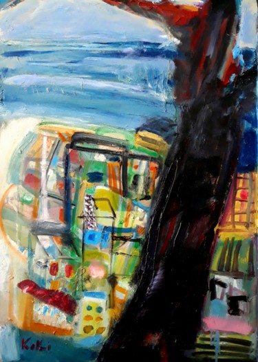 Malerei mit dem Titel "I remember Samothra…" von Koki, Original-Kunstwerk, Öl