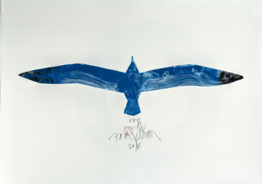 Impressões e gravuras intitulada "Seagull 1" por Leon Zakrajšek, Obras de arte originais, Monotipo