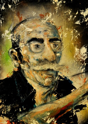 Painting titled "Auto-portrait" by Antonio Zamariola, Original Artwork, Acrylic