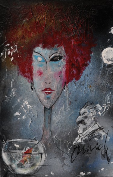Peinture intitulée "Femme défigurée" par Antonio Zamariola, Œuvre d'art originale, Acrylique