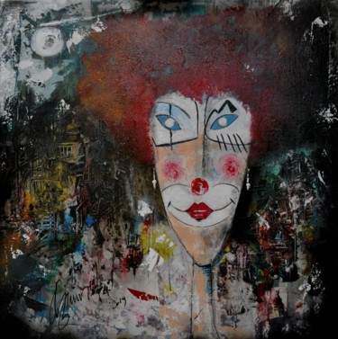 Painting titled "Clown" by Antonio Zamariola, Original Artwork, Acrylic