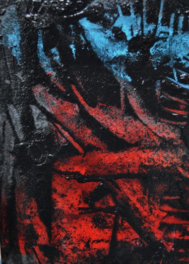 Peinture intitulée "Rouge, Noir et Bleu" par Antonio Zamariola, Œuvre d'art originale, Acrylique
