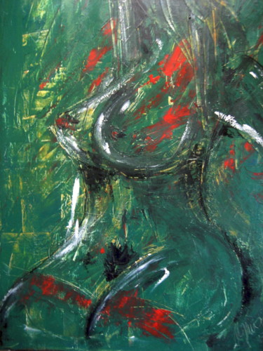 Peinture intitulée "Femme nue aux bas r…" par Antonio Zamariola, Œuvre d'art originale, Acrylique