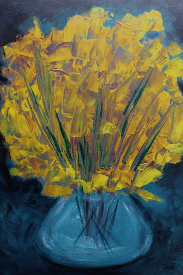 Painting titled "Bouquet de fleurs" by Antonio Zamariola, Original Artwork, Acrylic
