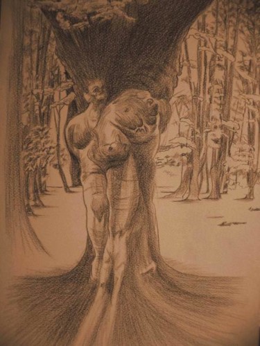 Malerei mit dem Titel "Héros" von Zampo, Original-Kunstwerk, Bleistift