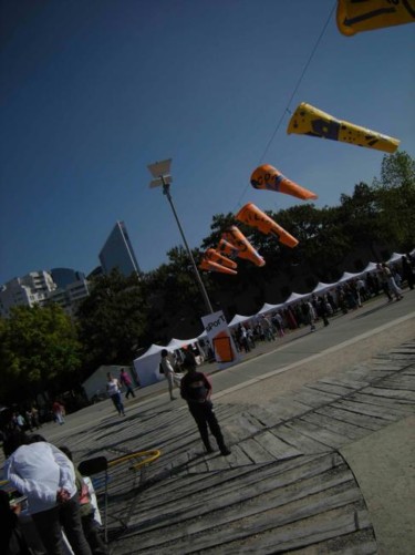 Installation titled "Au loin, la DEFENSE" by Zampo, Original Artwork