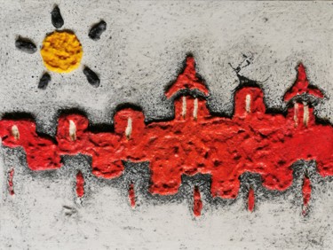 Peinture intitulée "Rouge 1" par Zanda, Œuvre d'art originale, Encre