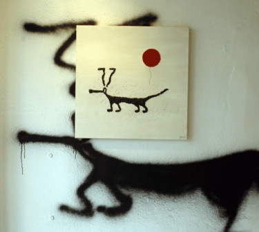 Peinture intitulée "KuiKui my dog ." par Zanda, Œuvre d'art originale, Huile