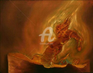Pintura intitulada "A chama da vela" por Zandre, Obras de arte originais