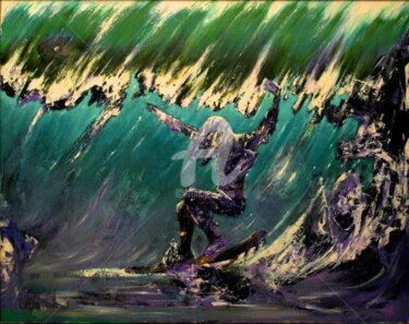Pintura intitulada "Surfista" por Zandre, Obras de arte originais